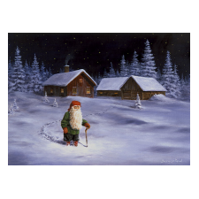 Jan Bergerlind Christmas Postcards - Tomte going for a Walk - Honey Beeswax
