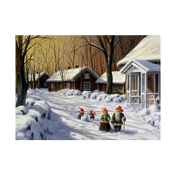 Jan Bergerlind Christmas Postcards - Snowball - Honey Beeswax