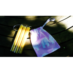 Three Beeswax Candles in a Drawstring Bag from Honey Beeswax