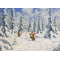 Jan Bergerlind Christmas Postcards - Tomte's Skiing - Honey Beeswax