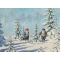Jan Bergerlind Christmas Postcards - Tomte's and the Christmas Tree - Honey Beeswax